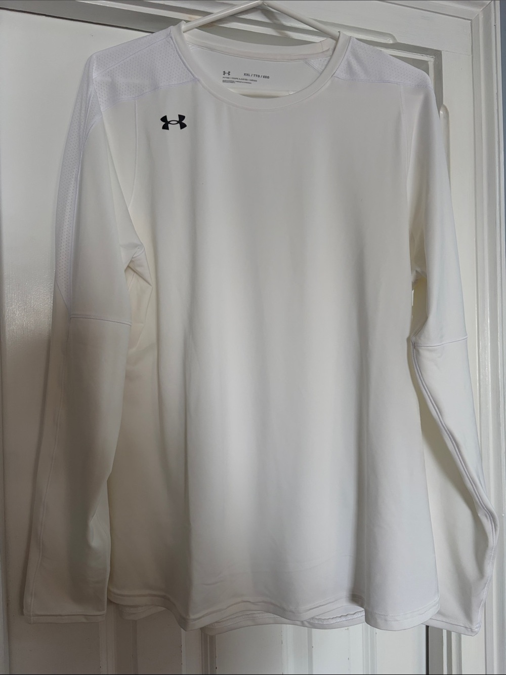 Under Armour White Long-Sleeve Performance Crew